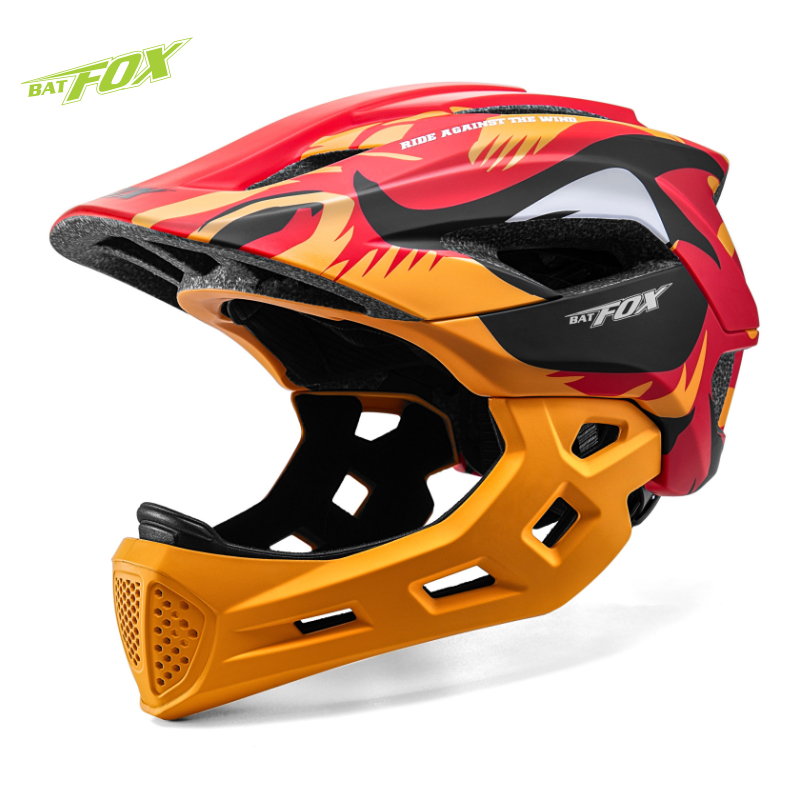 Cycling Protective Gear Kids - BATFOX الاطفال كامل الوجه خوذة الدراجة