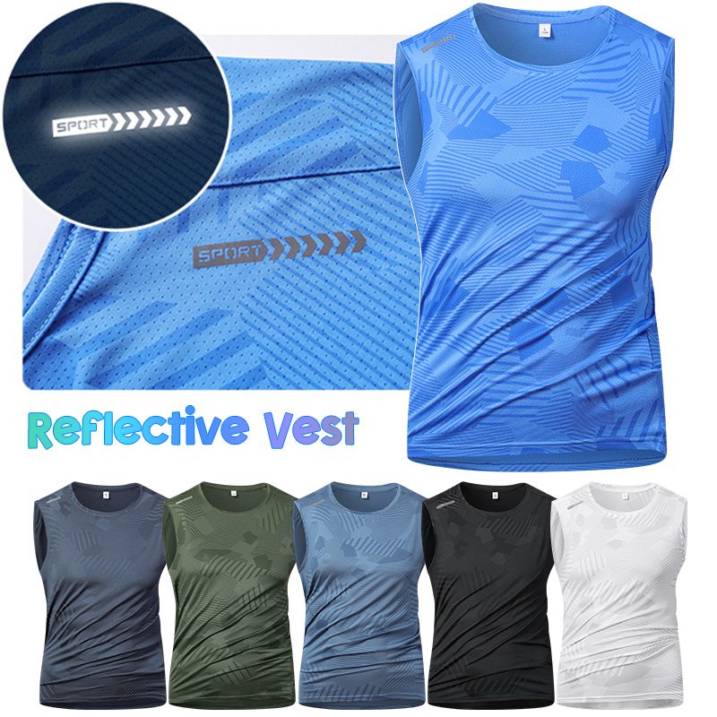 Cycling Gear Vest - سترة عاكسة للرجال للجري، قميص داخلي