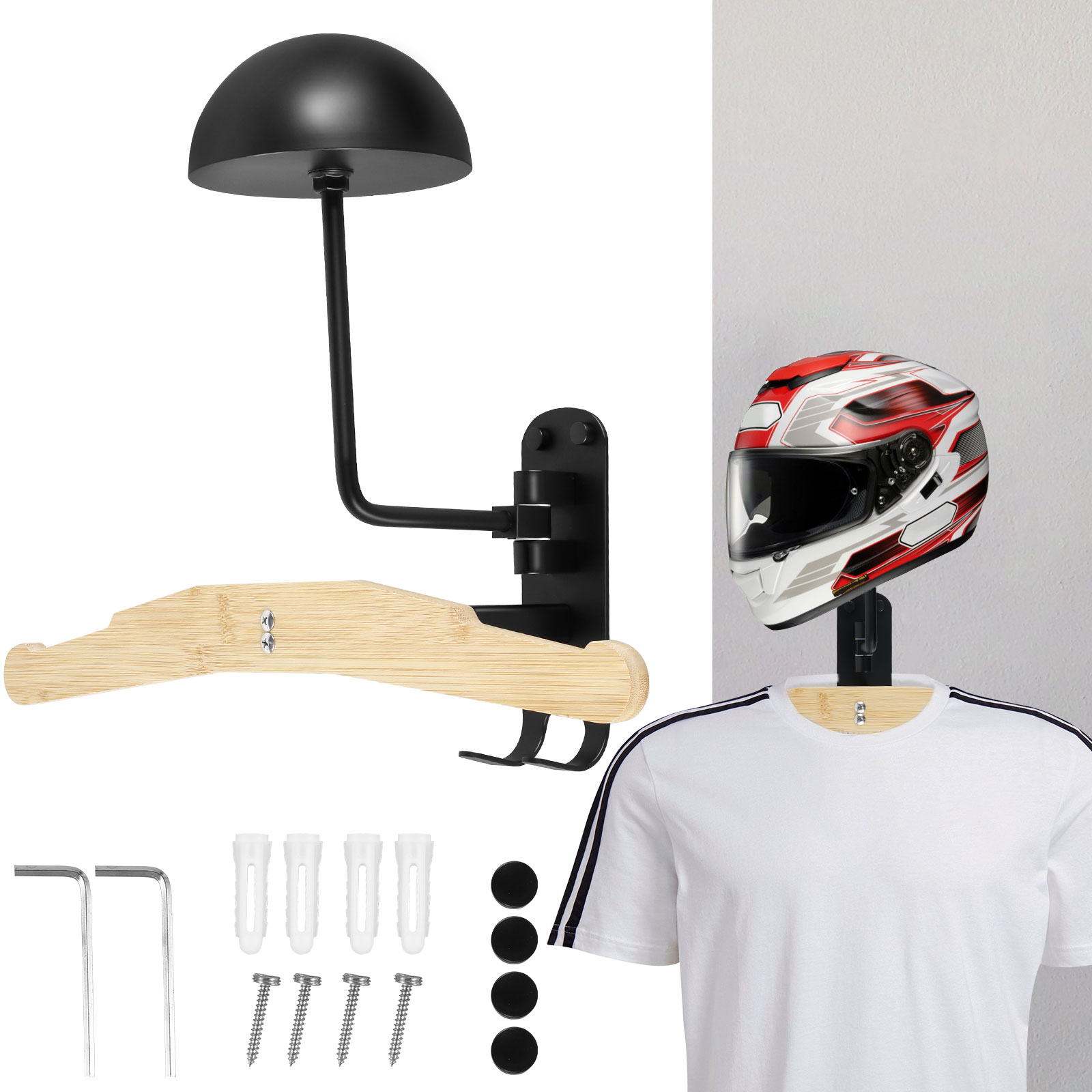 Cycling Gear Organizer Wall - رف خوذة دراجة نارية متعدد الأغراض