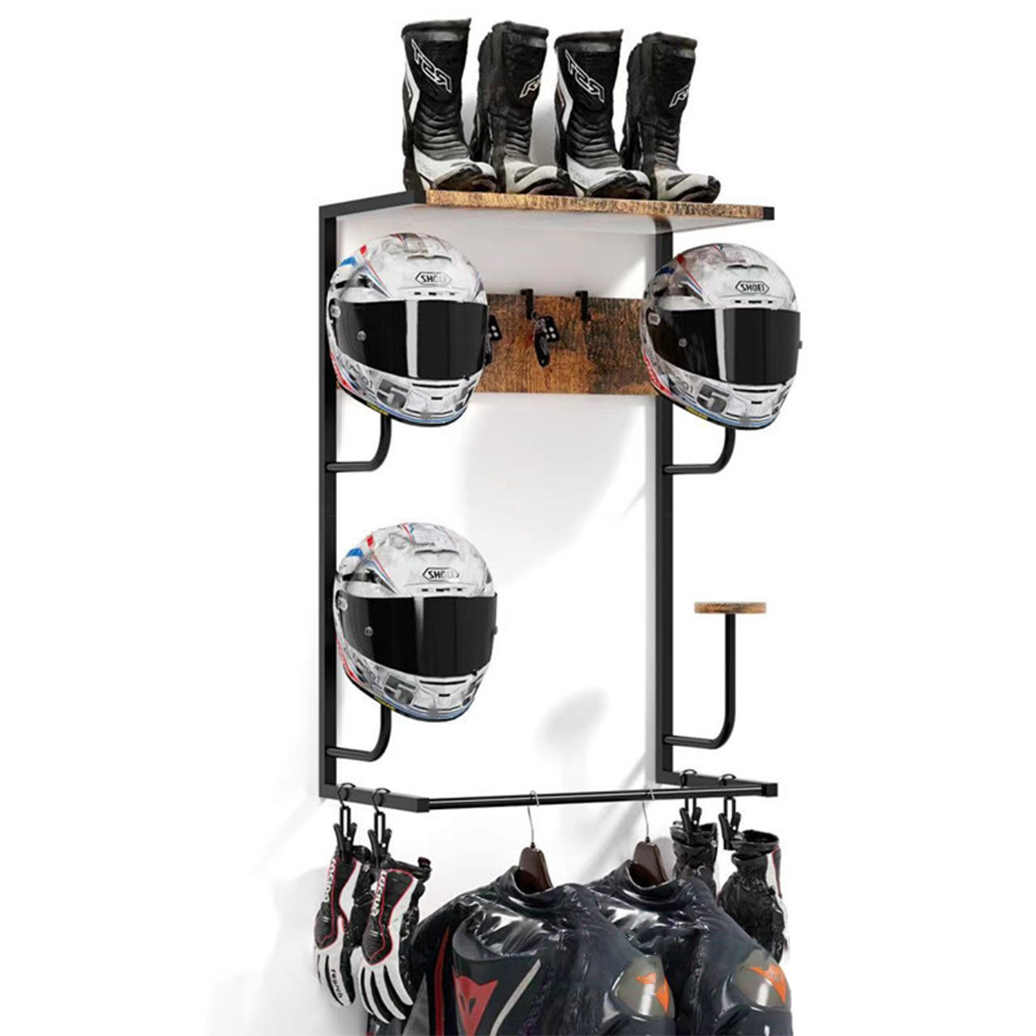 Cycling Gear Organizer Wall - حامل خوذة الدراجة النارية، رف مثبت