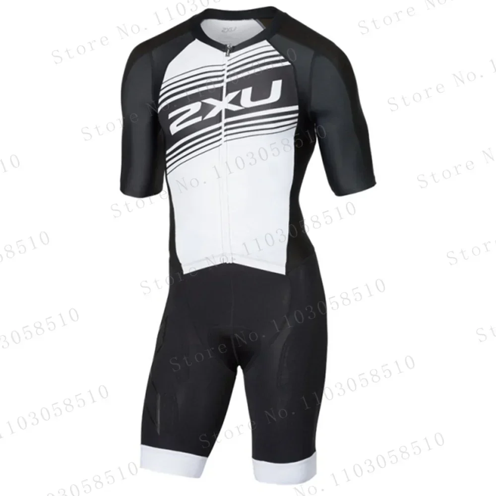 Triathlon Cycling Kit - Zxuful أسود أبيض بدلة الترياتلون الرجال