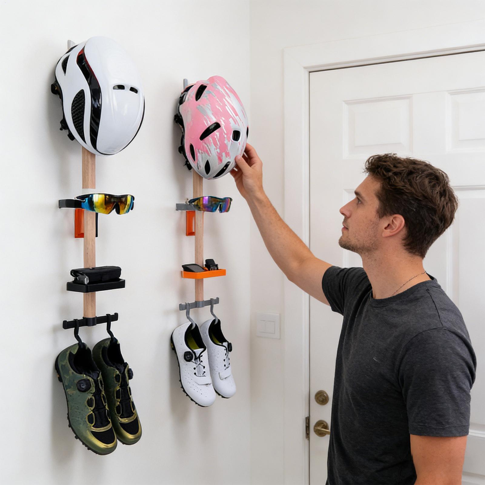 Cycling Gear Organizer Wall - حامل منظم للدراجات عمودي، يثبت على