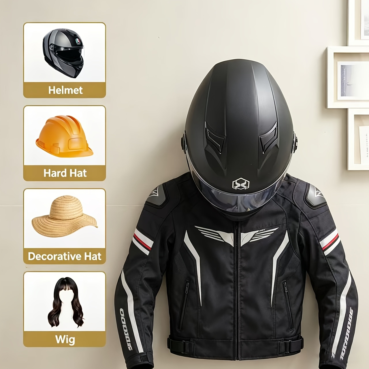 حامل خوذة الدراجات النارية من  - مراجعة Cycling Gear Organizer Wall وسعره