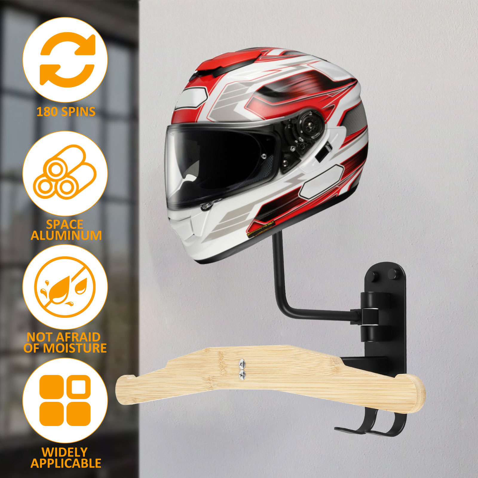 رف خوذة دراجة نارية متعدد الأغ - مراجعة Cycling Gear Organizer Wall وسعره