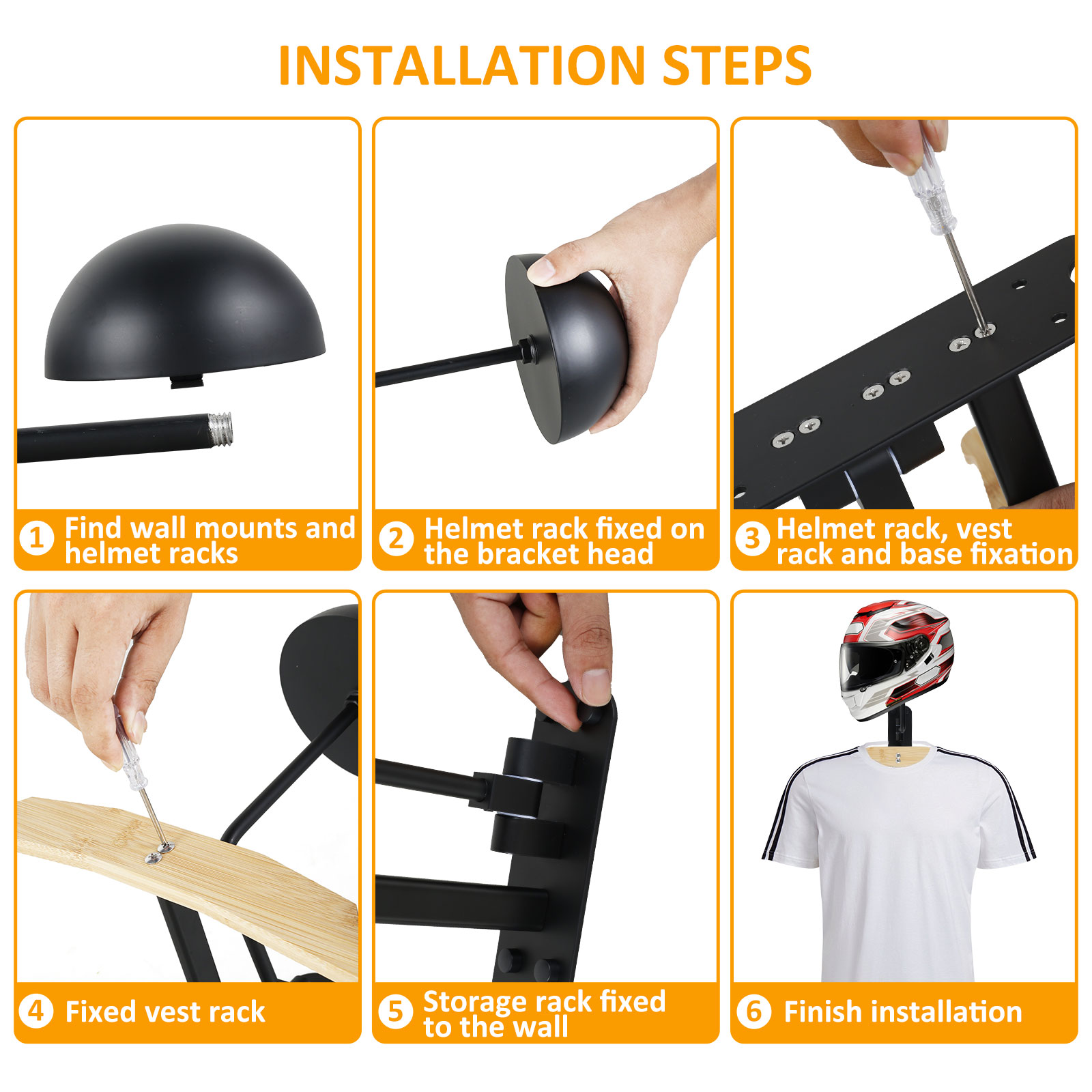 رف خوذة دراجة نارية متعدد الأغ - مراجعة Cycling Gear Organizer Wall وسعره